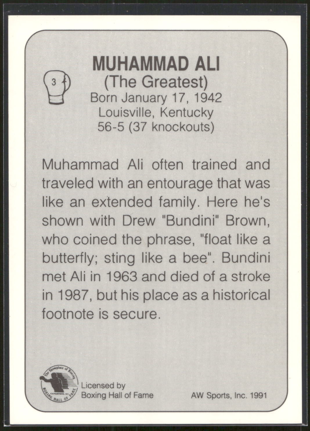 1991 All World #44 Muhammad Ali