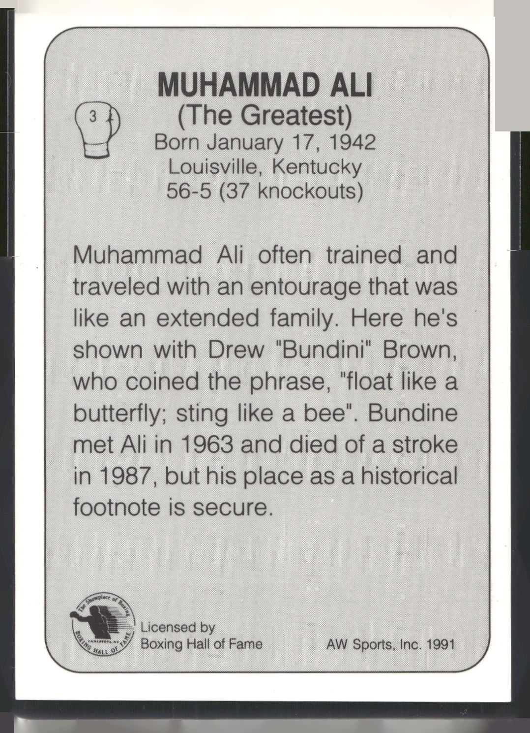 1991 All World #3 Muhammad Ali