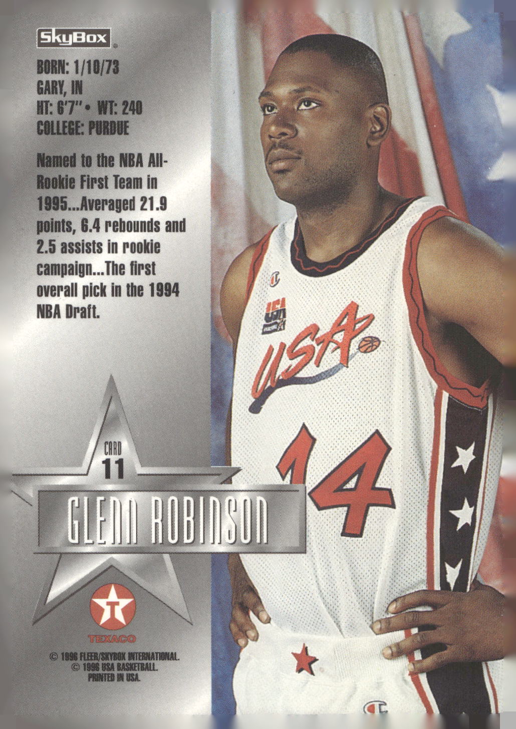 1996 SkyBox Texaco USA #11 Glenn Robinson
