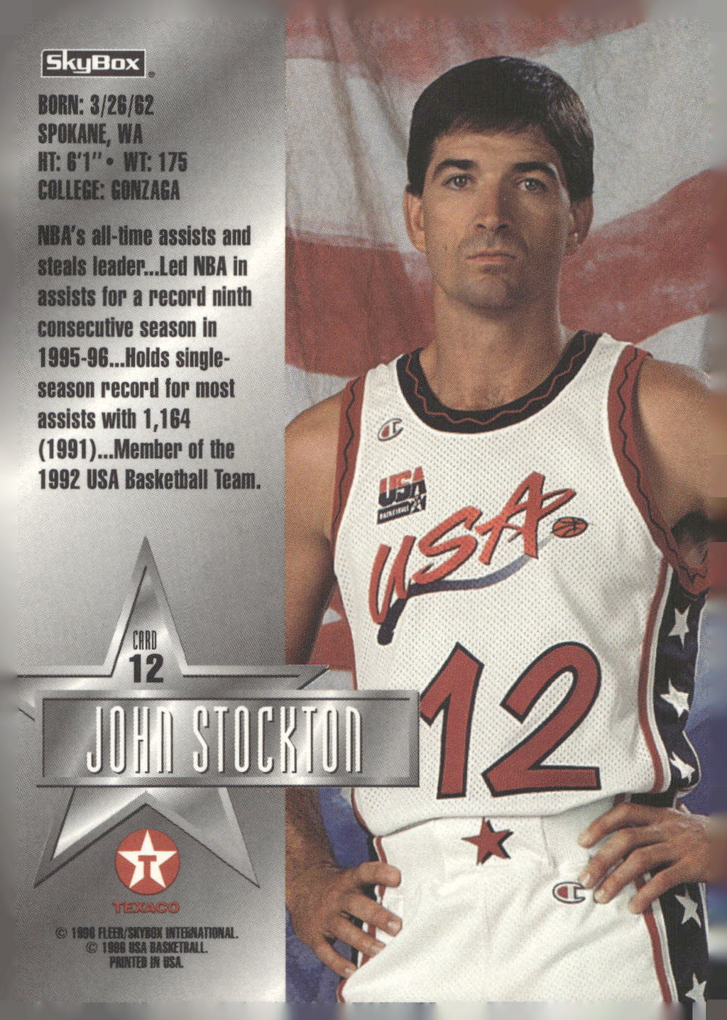 1996 SkyBox Texaco USA #12 John Stockton