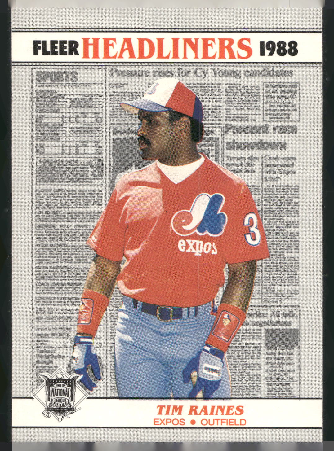 1988 Fleer #6 Tim Raines Headliners