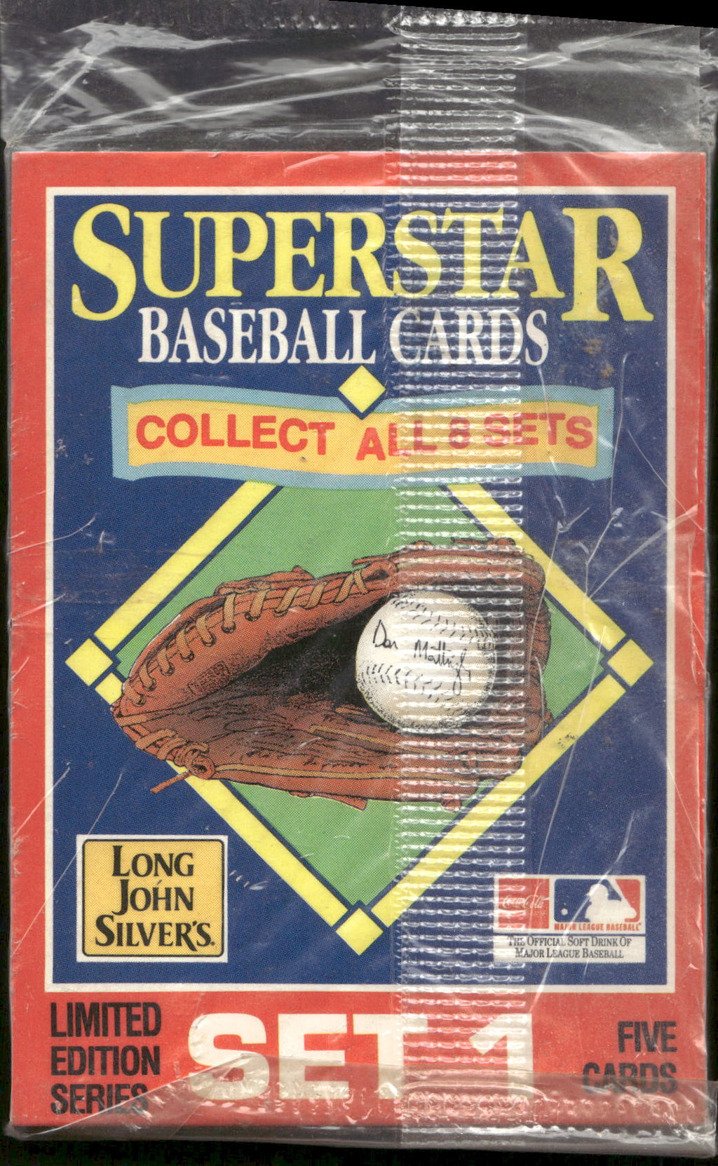 1990 Starline Long John Silver Sealed Set #1 card #1 Don Mattingly on Front