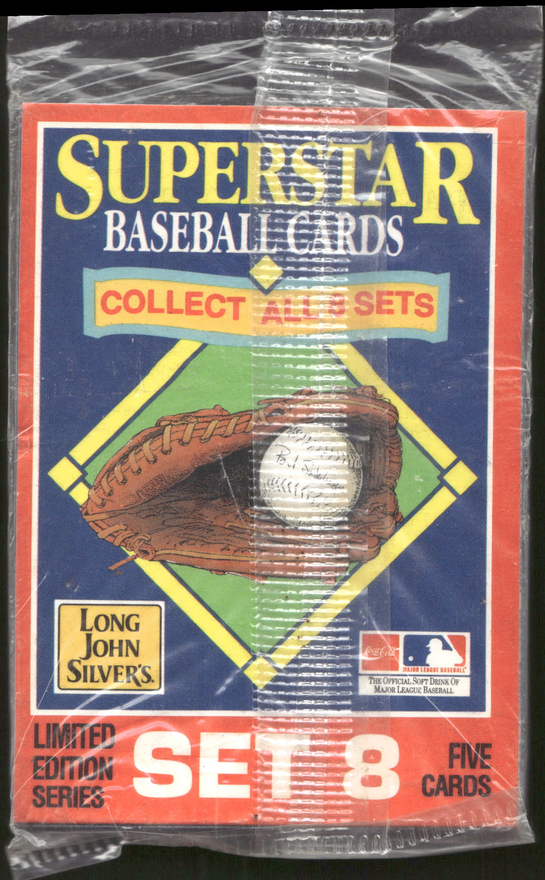 1990 Starline Long John Silver Sealed Set #8 card #36 Bret Saberhagen on Front