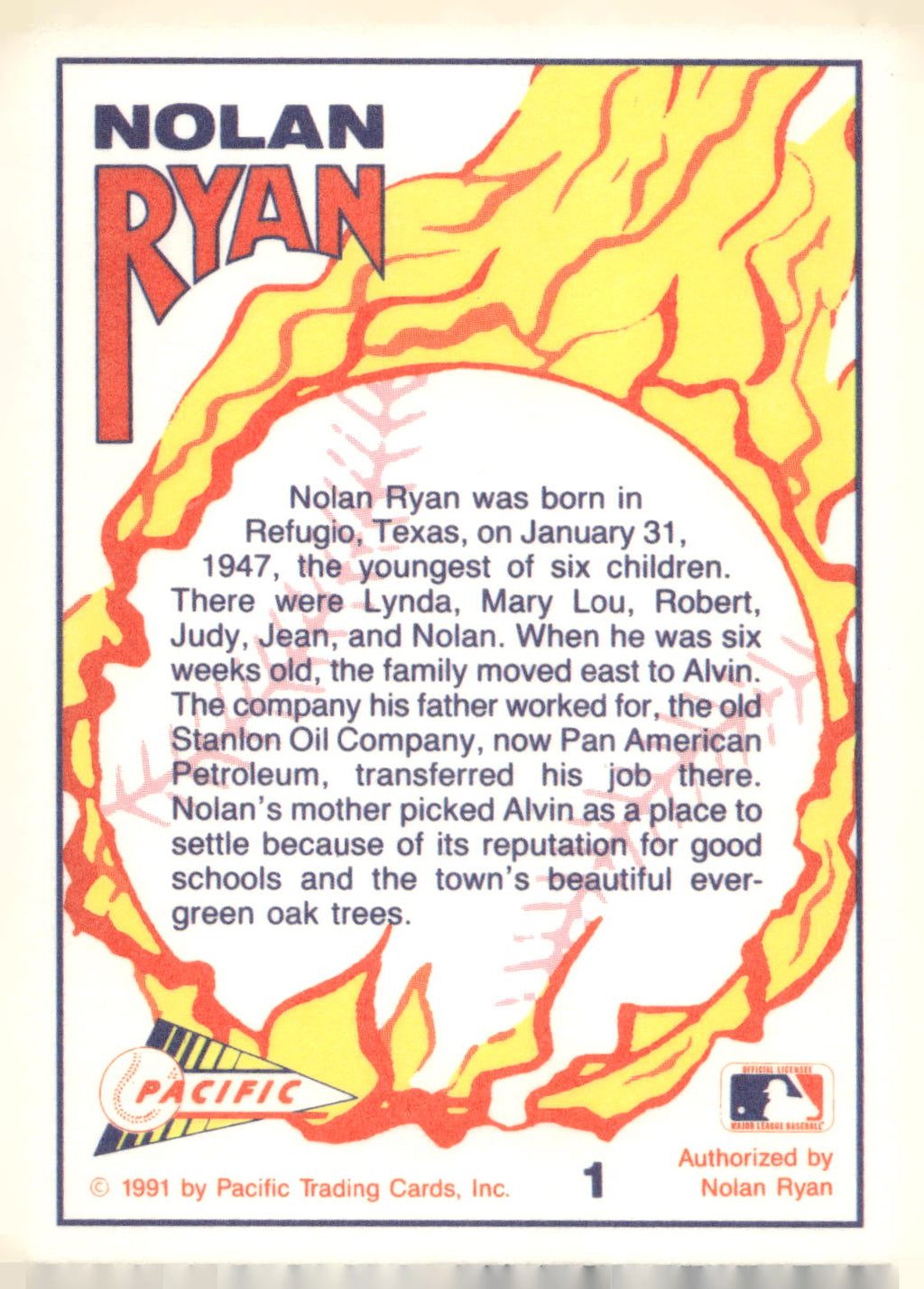 1991 Pacific Nolan Ryan Texas Express I #1 Nolan Ryan