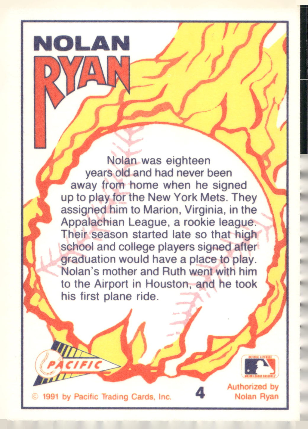 1991 Pacific Nolan Ryan Texas Express I #4 Nolan Ryan
