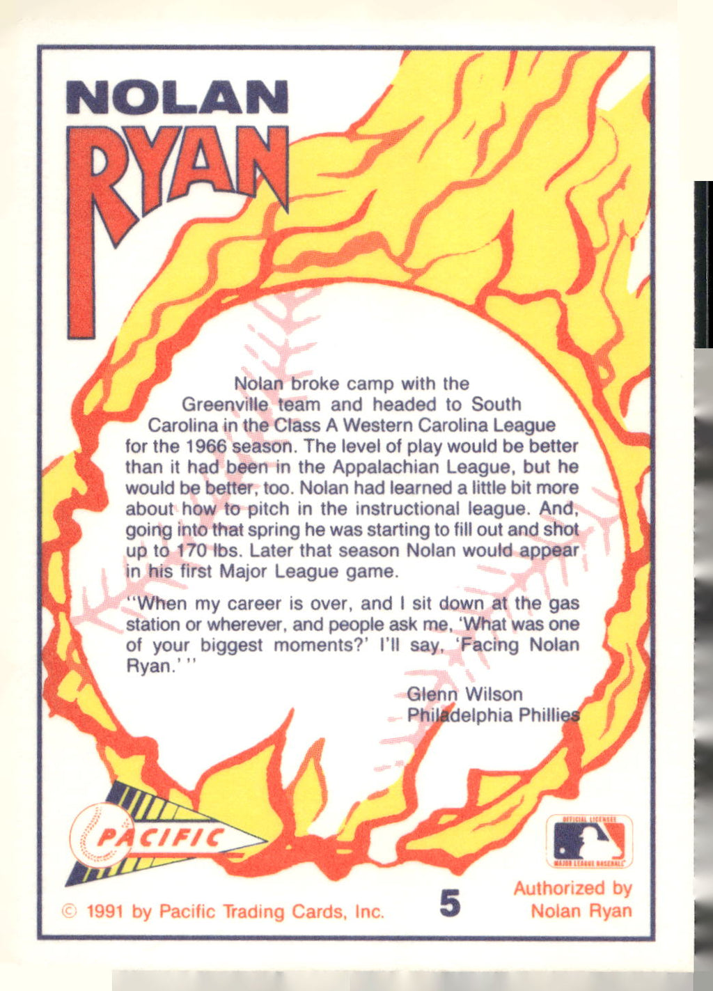 1991 Pacific Nolan Ryan Texas Express I #5 Nolan Ryan