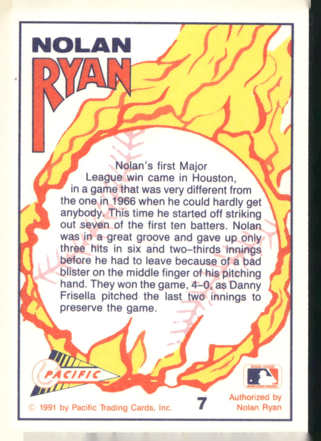 1991 Pacific Nolan Ryan Texas Express I #7 Nolan Ryan