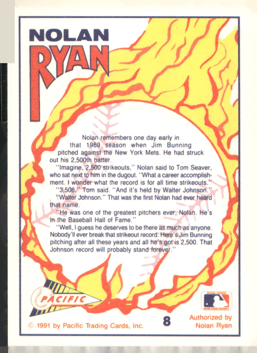 1991 Pacific Nolan Ryan Texas Express I #8 Nolan Ryan