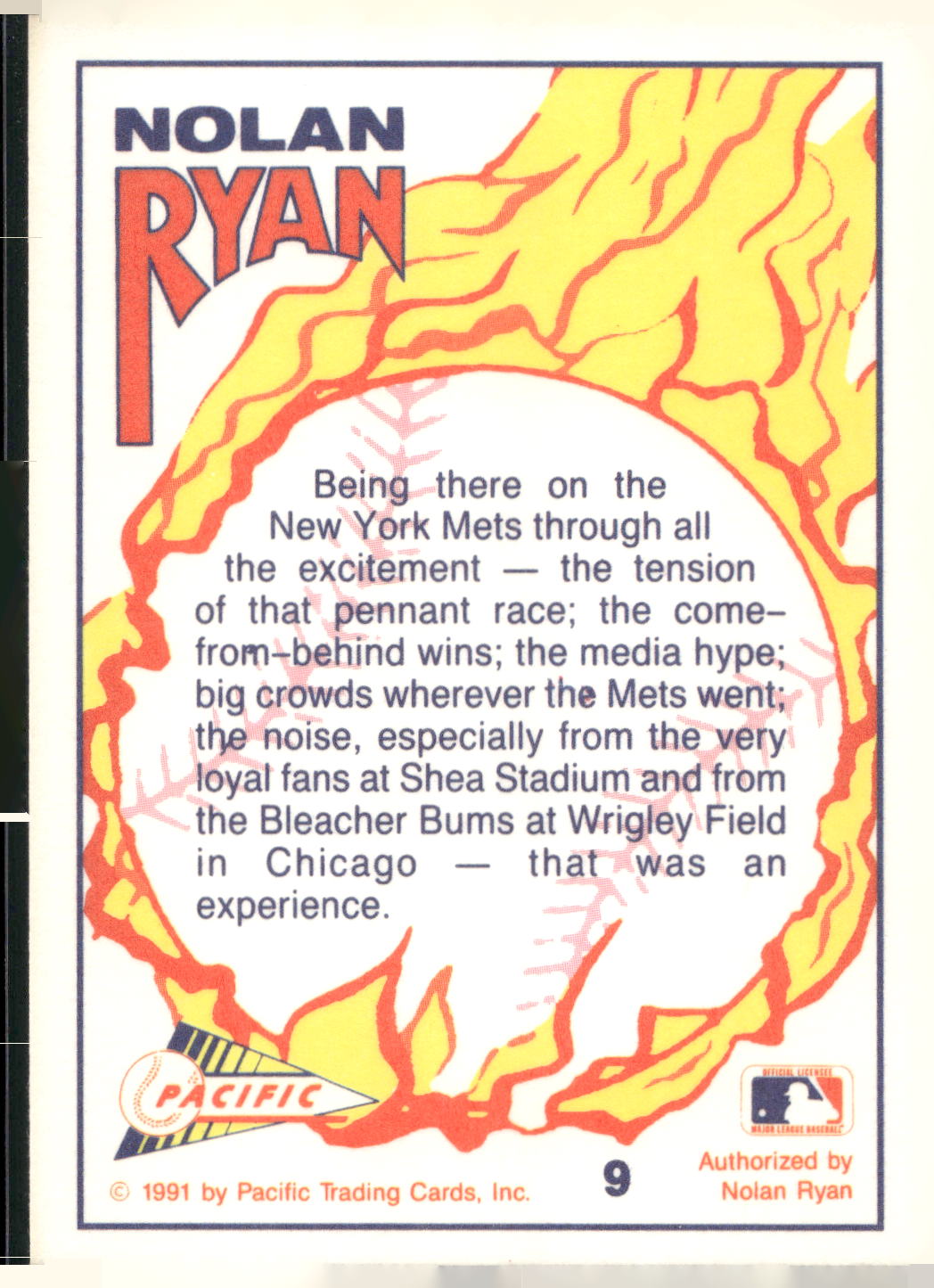 1991 Pacific Nolan Ryan Texas Express I #9 Nolan Ryan