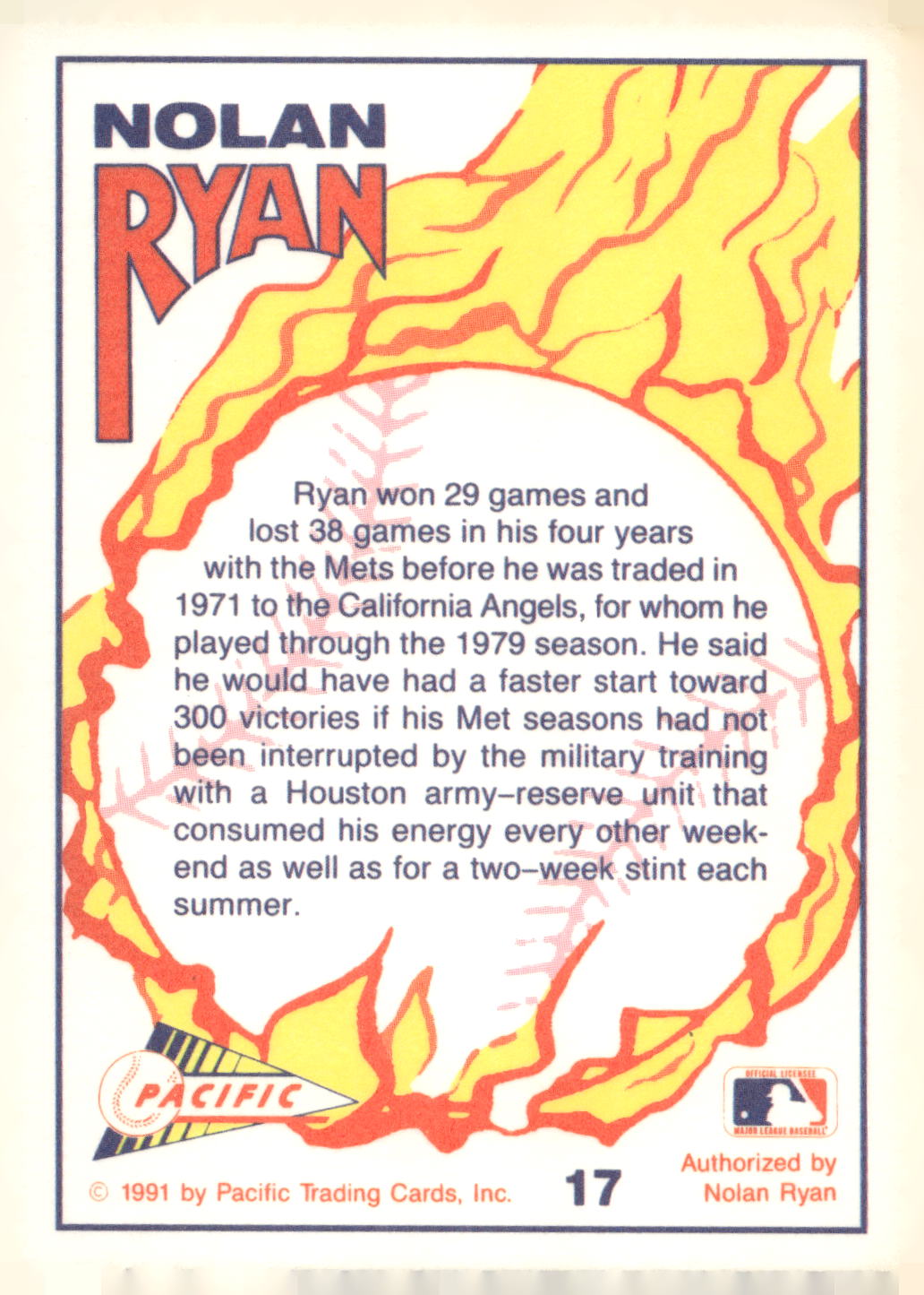 1991 Pacific Nolan Ryan Texas Express I #17 Nolan Ryan