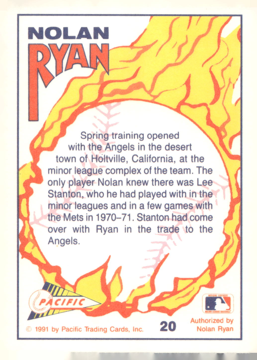 1991 Pacific Nolan Ryan Texas Express I #20 Nolan Ryan