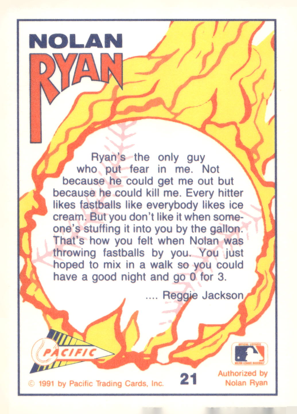 1991 Pacific Nolan Ryan Texas Express I #21 Nolan Ryan