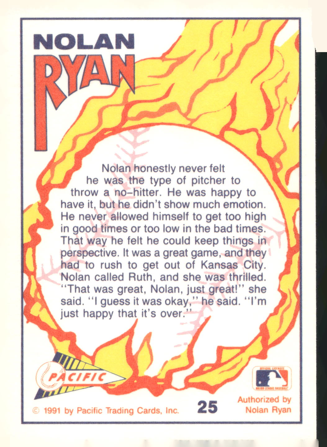 1991 Pacific Nolan Ryan Texas Express I #25 Nolan Ryan