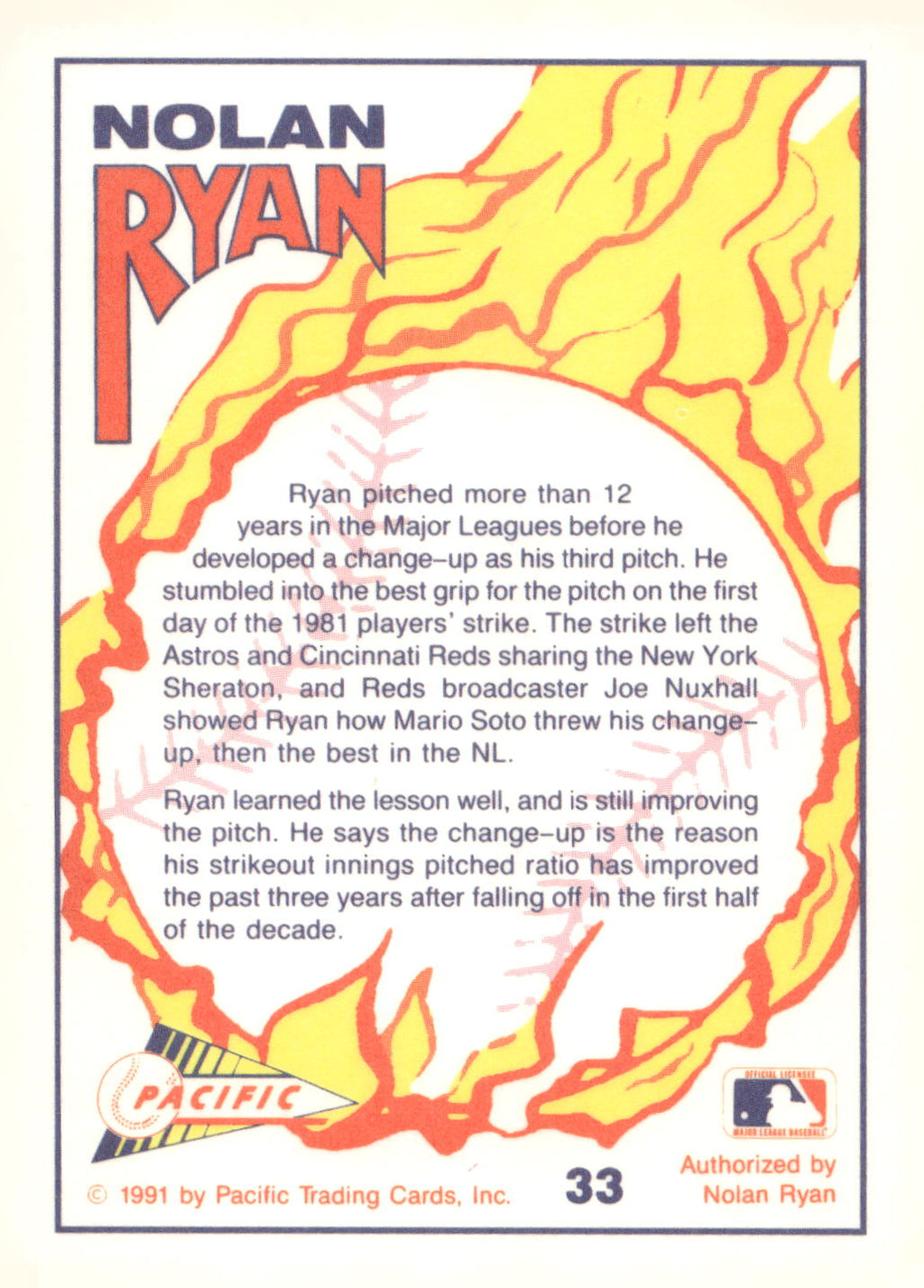 1991 Pacific Nolan Ryan Texas Express I #33 Nolan Ryan