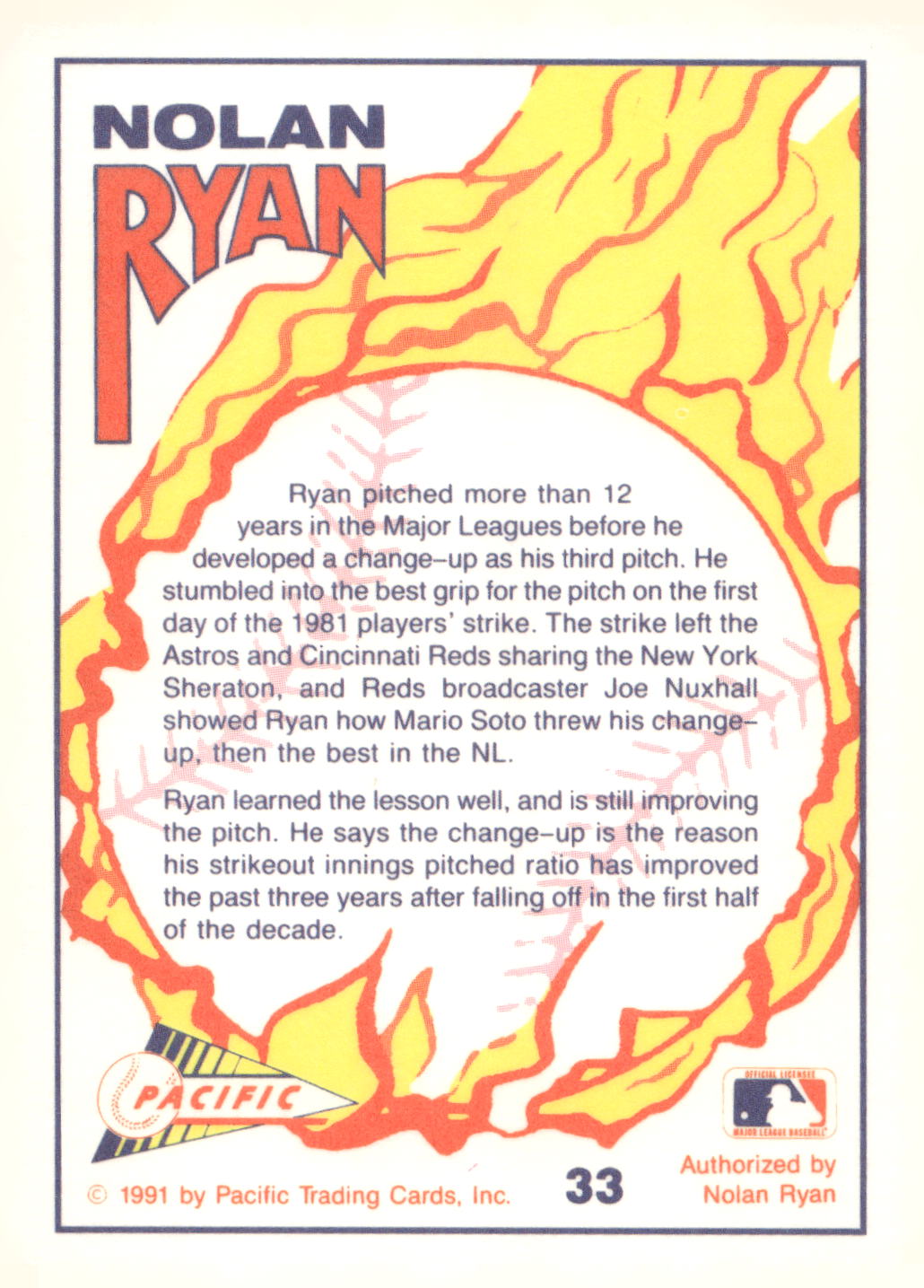 1991 Pacific Nolan Ryan Texas Express I #33 Nolan Ryan