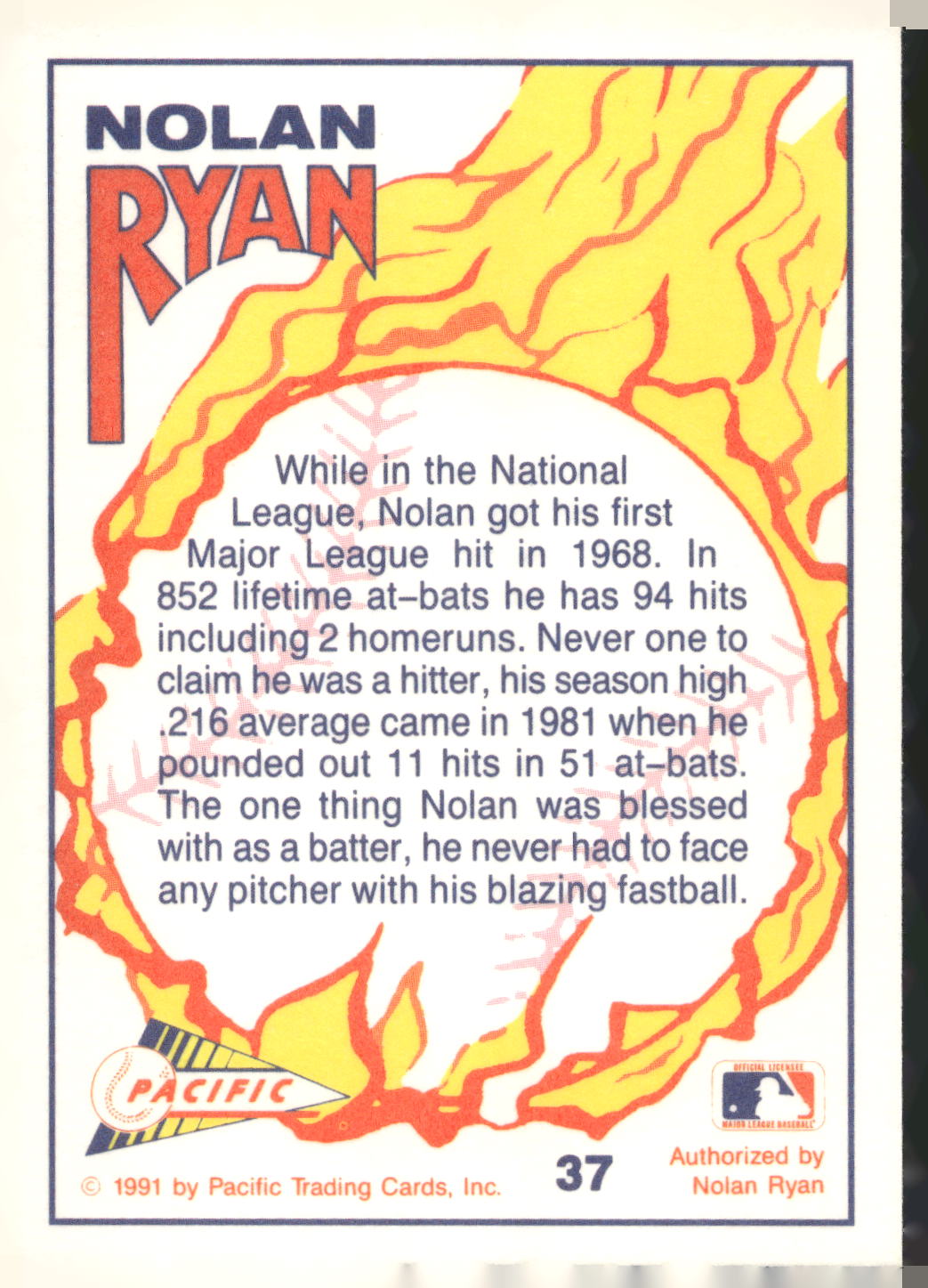 1991 Pacific Nolan Ryan Texas Express I #37 Nolan Ryan