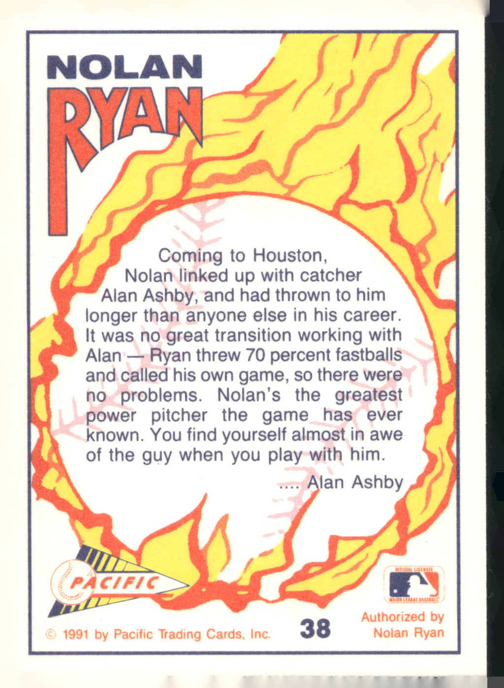 1991 Pacific Nolan Ryan Texas Express I #38 Nolan Ryan