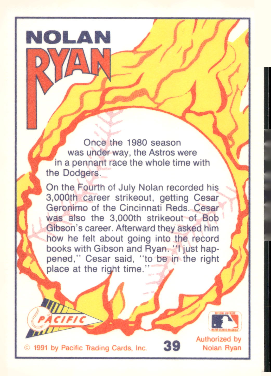 1991 Pacific Nolan Ryan Texas Express I #39 Nolan Ryan