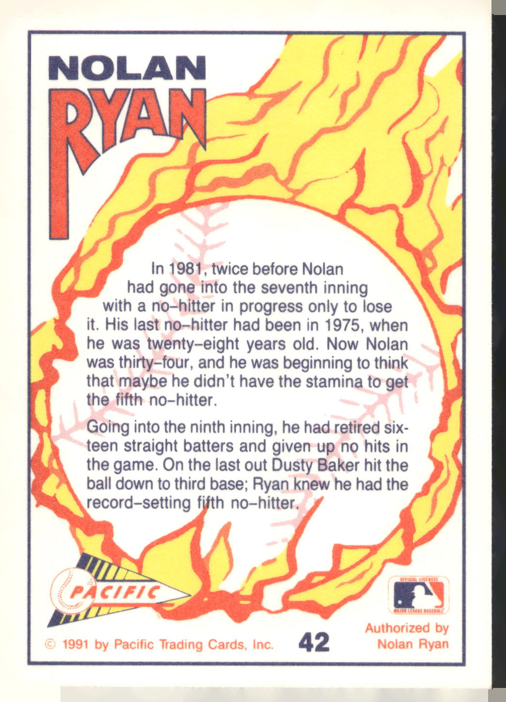 1991 Pacific Nolan Ryan Texas Express I #42 Nolan Ryan