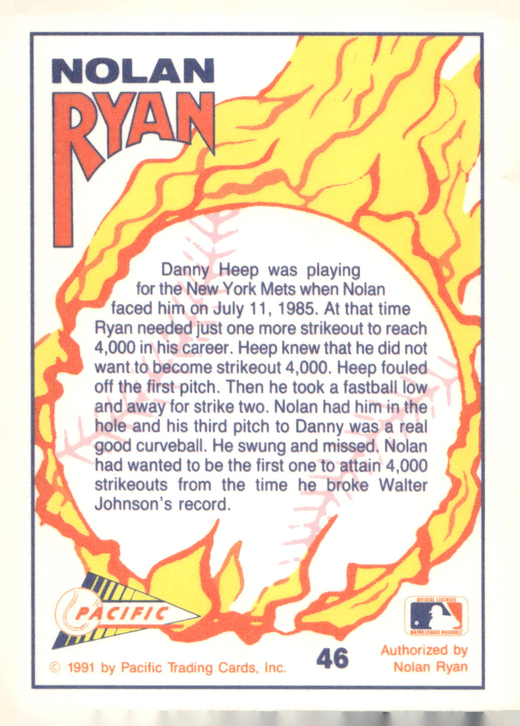 1991 Pacific Nolan Ryan Texas Express I #46 Nolan Ryan