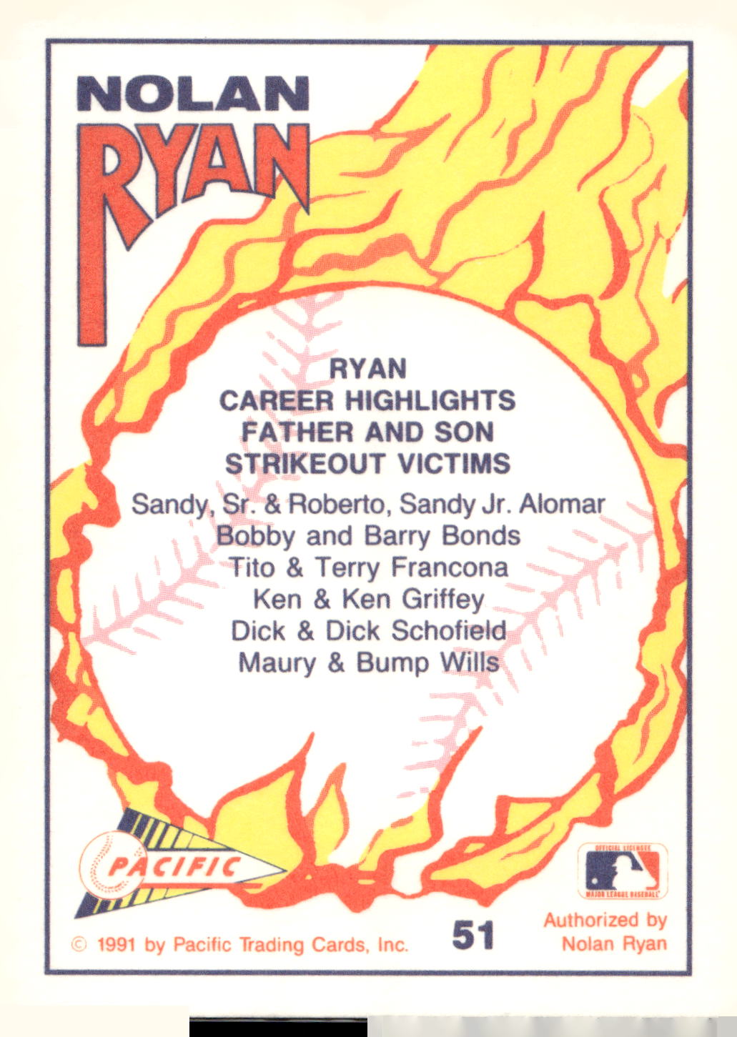 1991 Pacific Nolan Ryan Texas Express I #51 Nolan Ryan