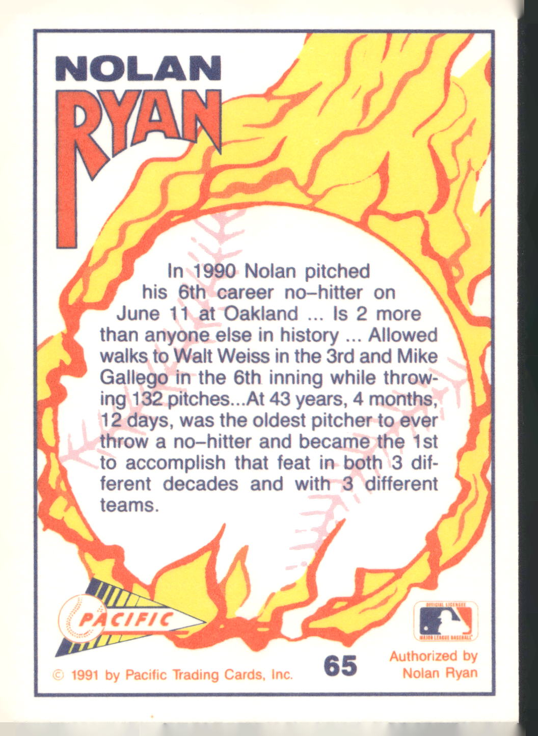 1991 Pacific Nolan Ryan Texas Express I #65 Nolan Ryan