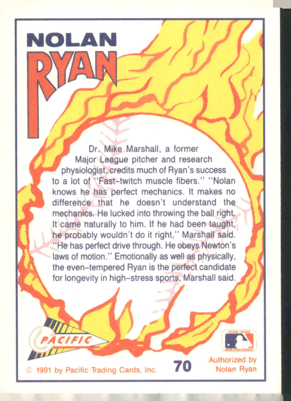 1991 Pacific Nolan Ryan Texas Express I #70 Nolan Ryan