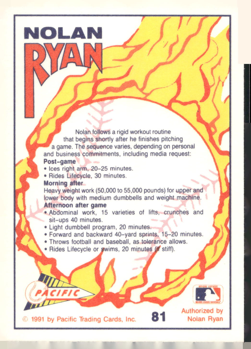 1991 Pacific Nolan Ryan Texas Express I #81 Nolan Ryan