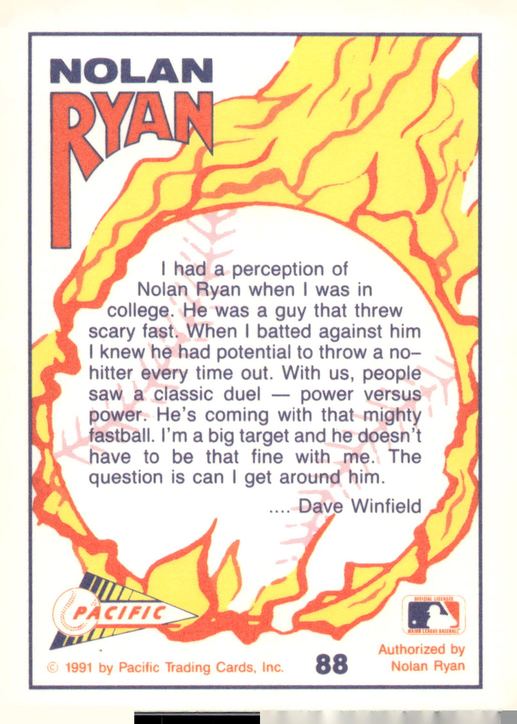 1991 Pacific Nolan Ryan Texas Express I #88 Nolan Ryan