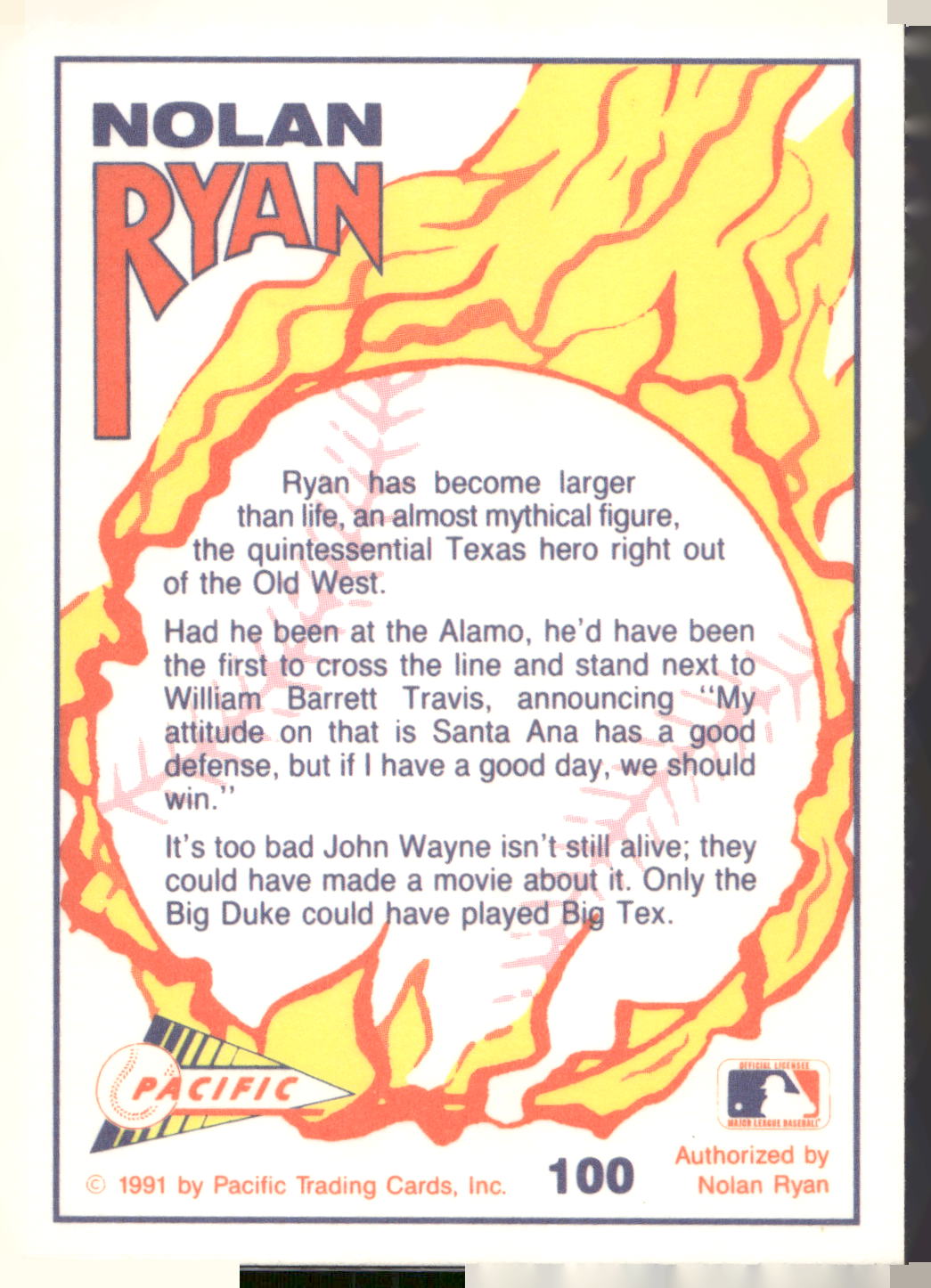 1991 Pacific Nolan Ryan Texas Express I #100 Nolan Ryan