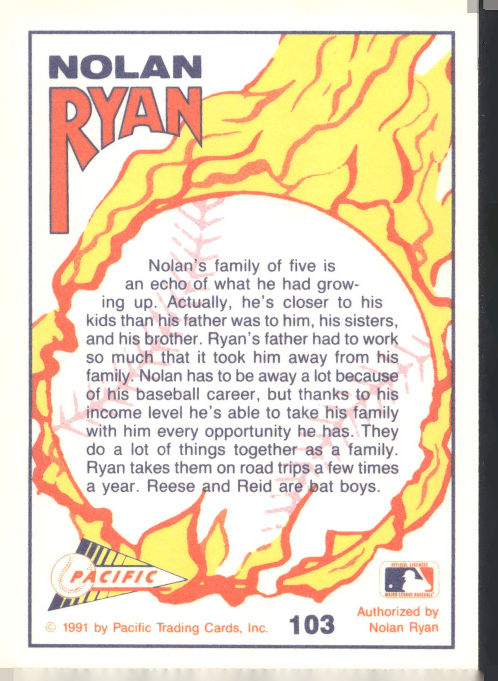 1991 Pacific Nolan Ryan Texas Express I #103 Nolan Ryan