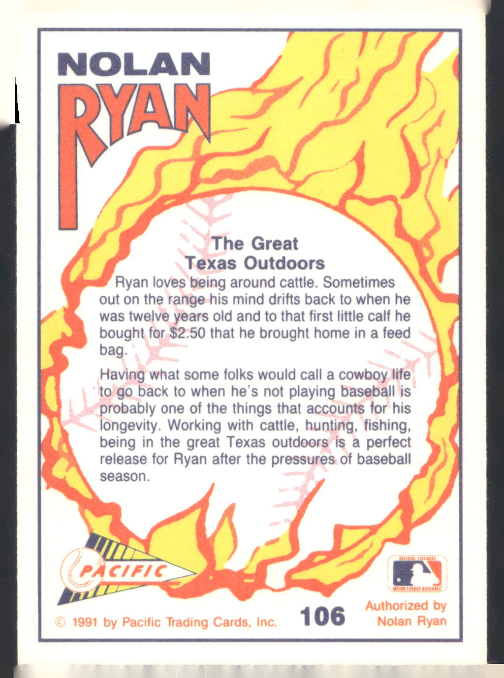 1991 Pacific Nolan Ryan Texas Express I #106 Nolan Ryan