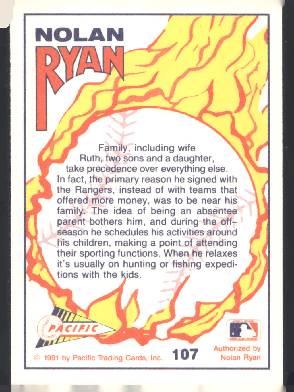 1991 Pacific Nolan Ryan Texas Express I #107 Nolan Ryan
