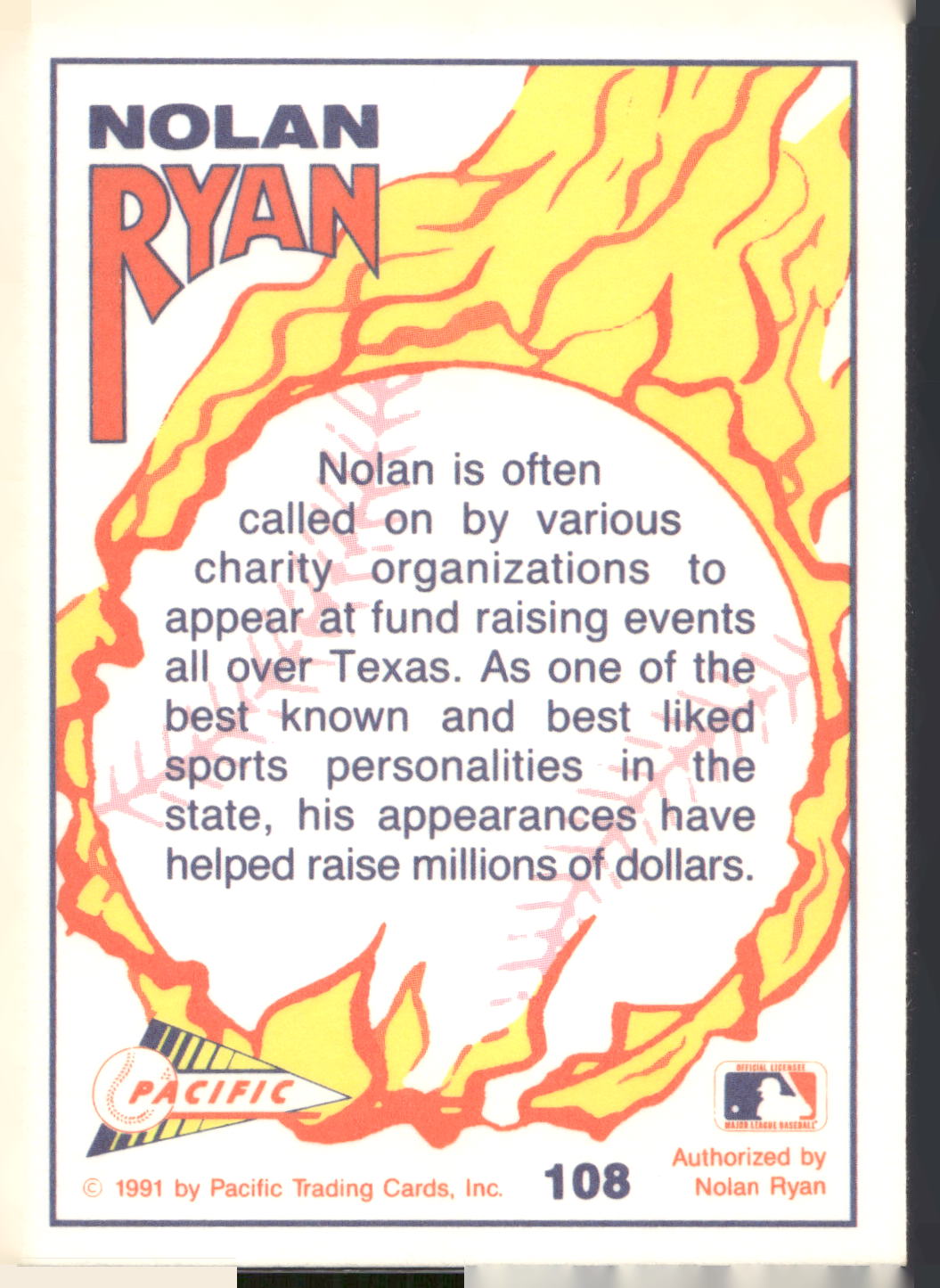 1991 Pacific Nolan Ryan Texas Express I #108 Nolan Ryan