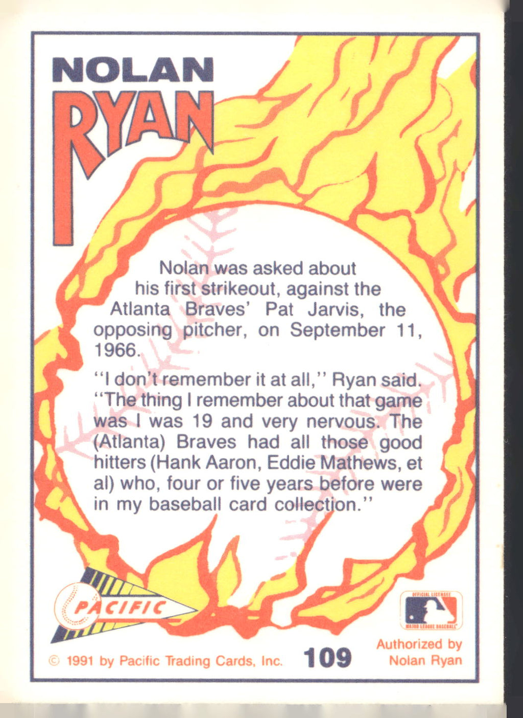 1991 Pacific Nolan Ryan Texas Express I #109 Nolan Ryan