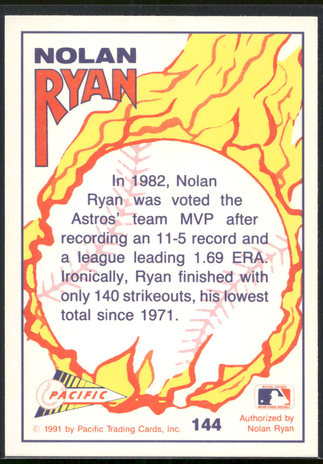 1992 Pacific Nolan Ryan Texas Express II #144 Nolan Ryan