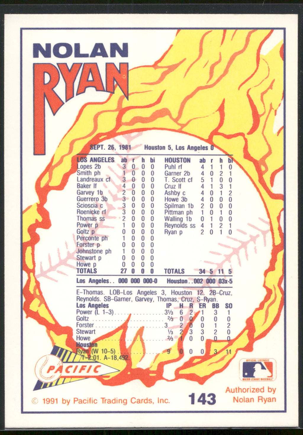 1992 Pacific Nolan Ryan Texas Express II #143 Nolan Ryan