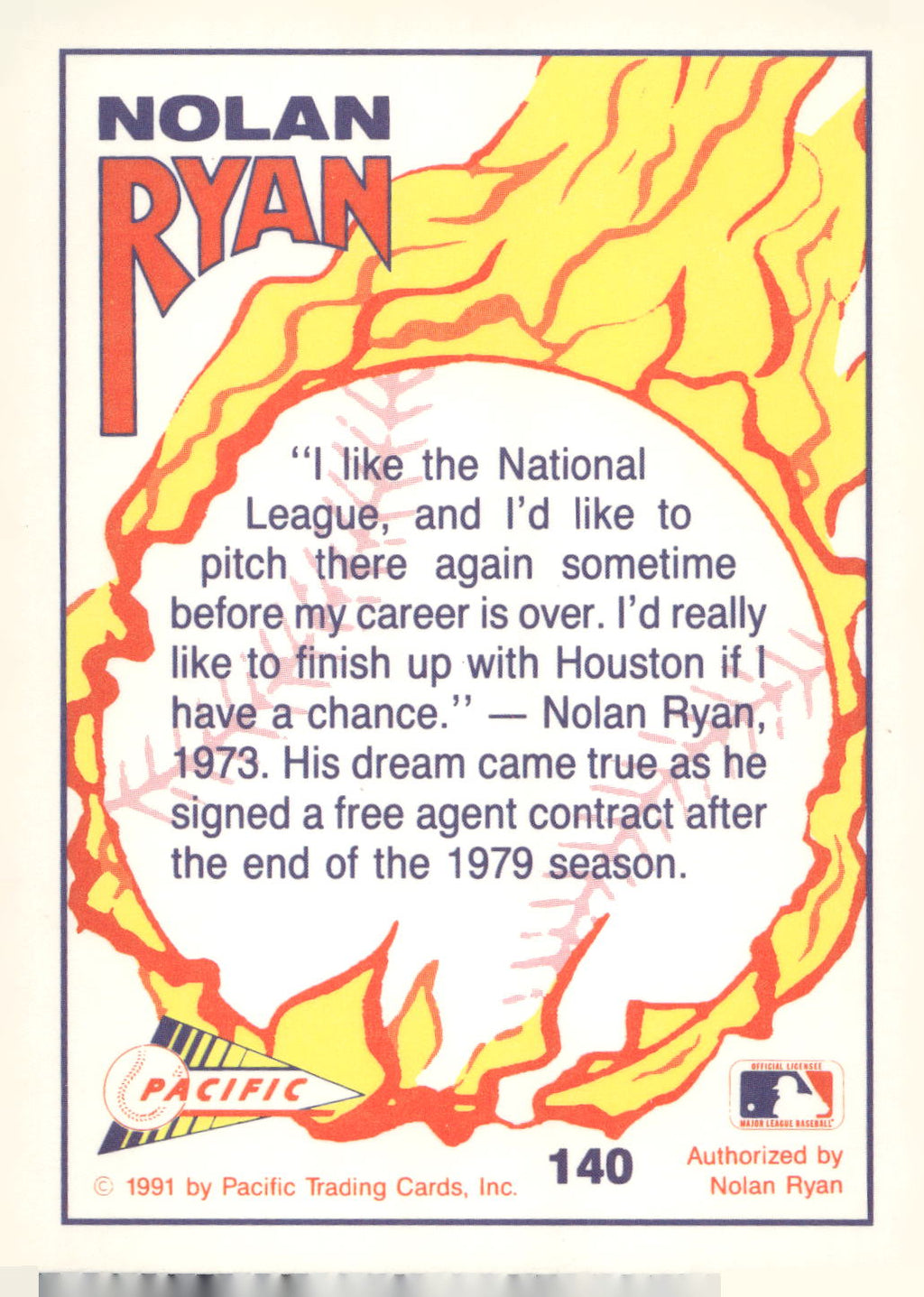 1992 Pacific Nolan Ryan Texas Express II #140 Nolan Ryan