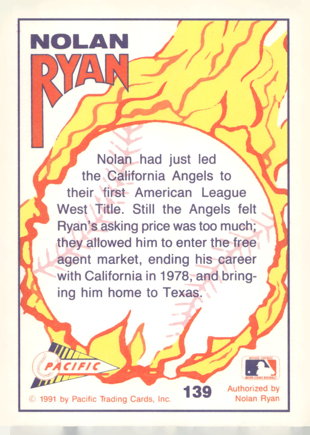 1992 Pacific Nolan Ryan Texas Express II #139 Nolan Ryan