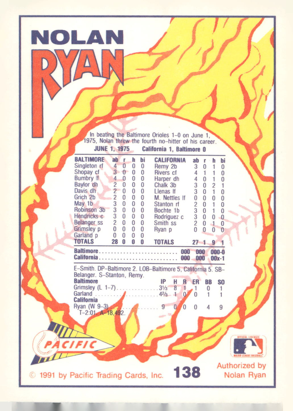 1992 Pacific Nolan Ryan Texas Express II #138 Nolan Ryan