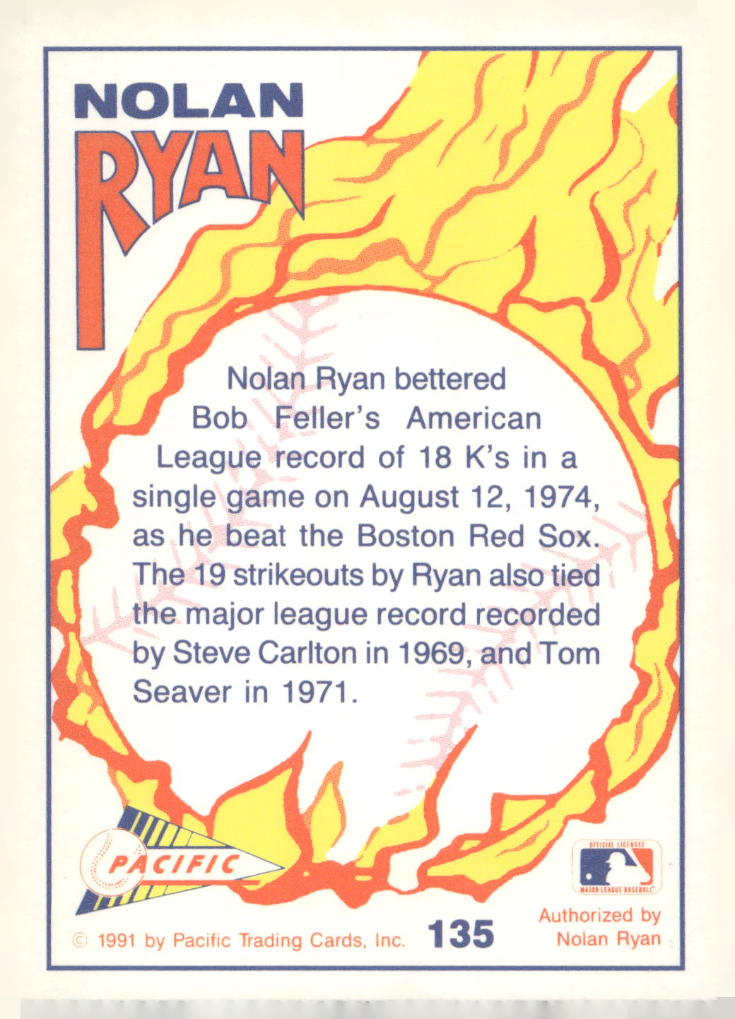 1992 Pacific Nolan Ryan Texas Express II #135 Nolan Ryan / Bob Feller