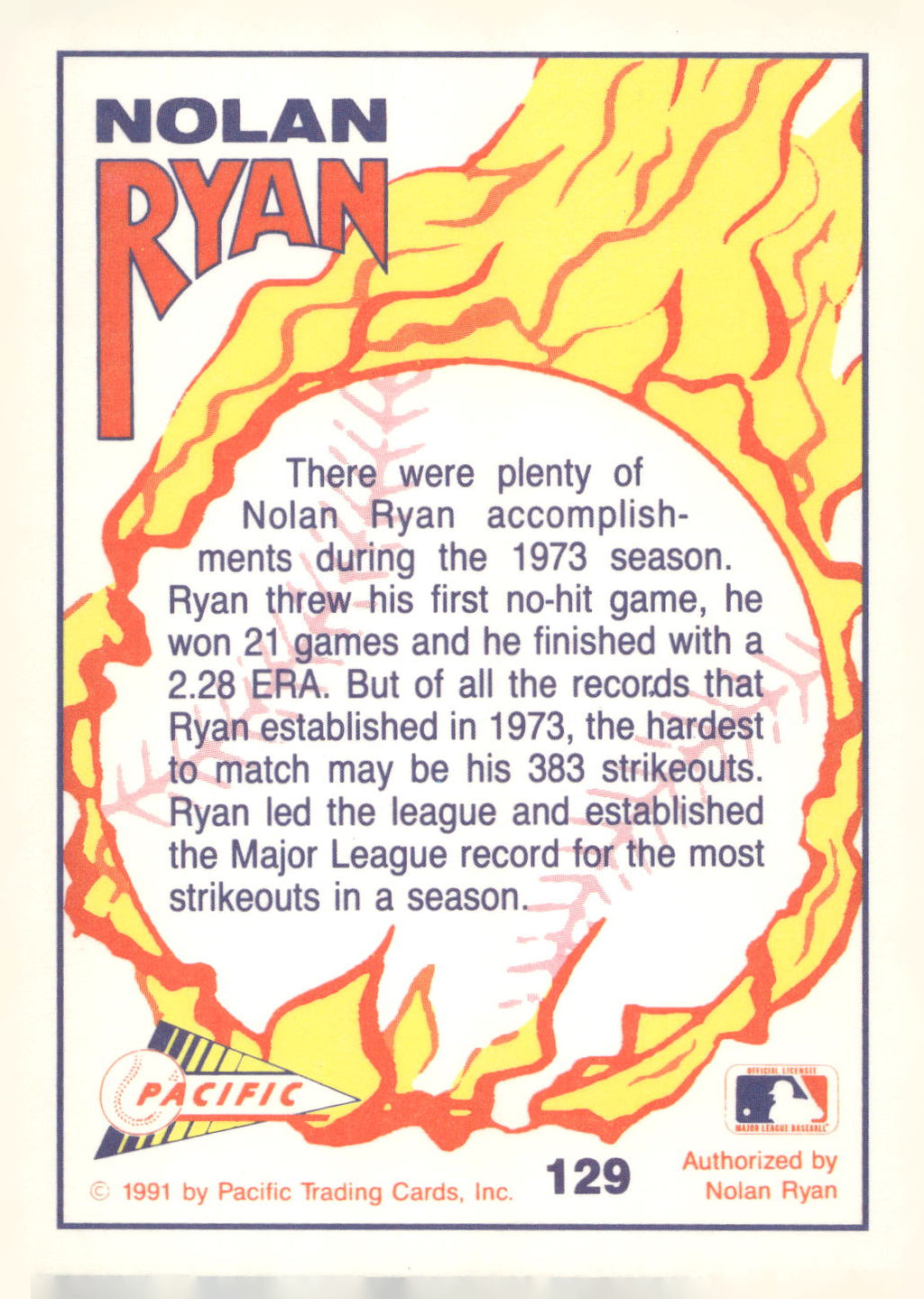 1992 Pacific Nolan Ryan Texas Express II #129 Nolan Ryan