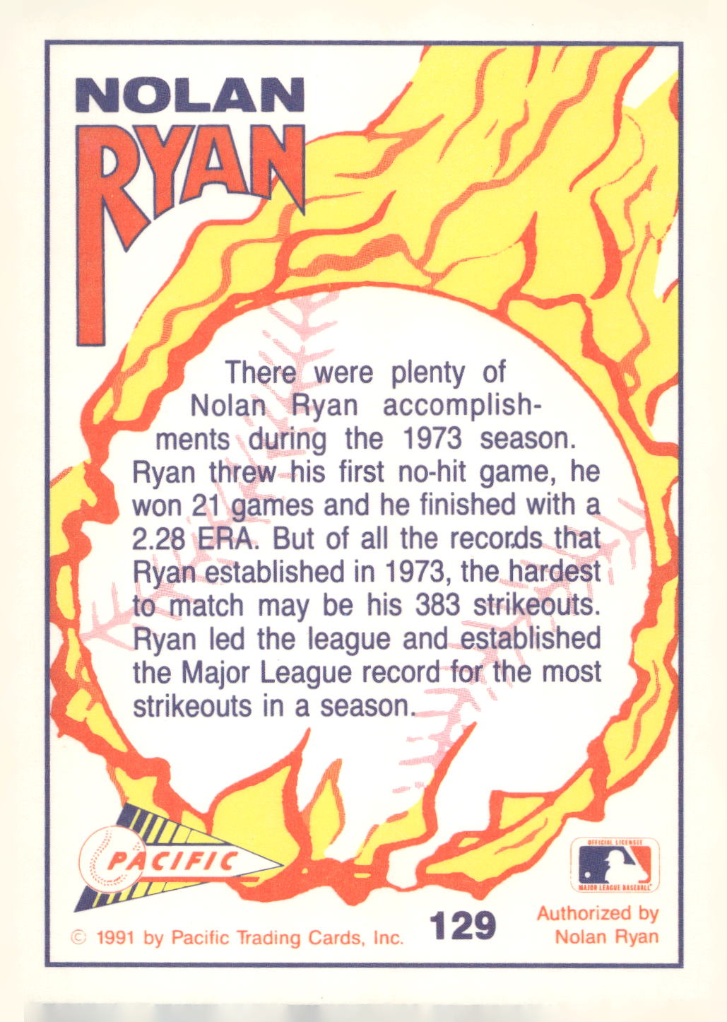 1992 Pacific Nolan Ryan Texas Express II #129 Nolan Ryan