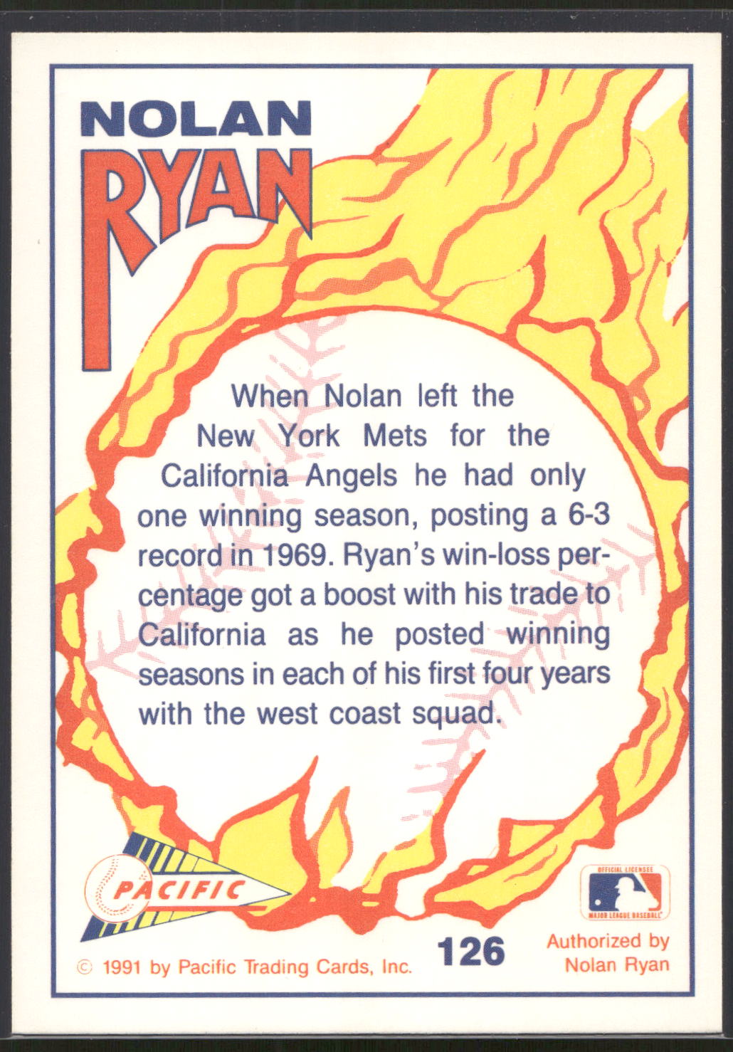 1992 Pacific Nolan Ryan Texas Express II #126 Nolan Ryan