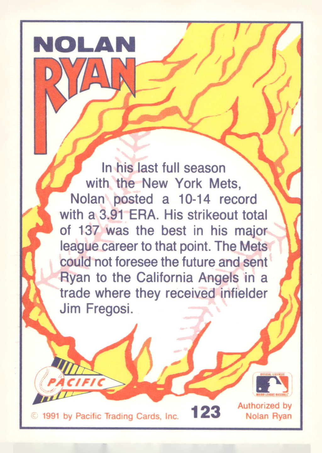 1992 Pacific Nolan Ryan Texas Express II #123 Nolan Ryan