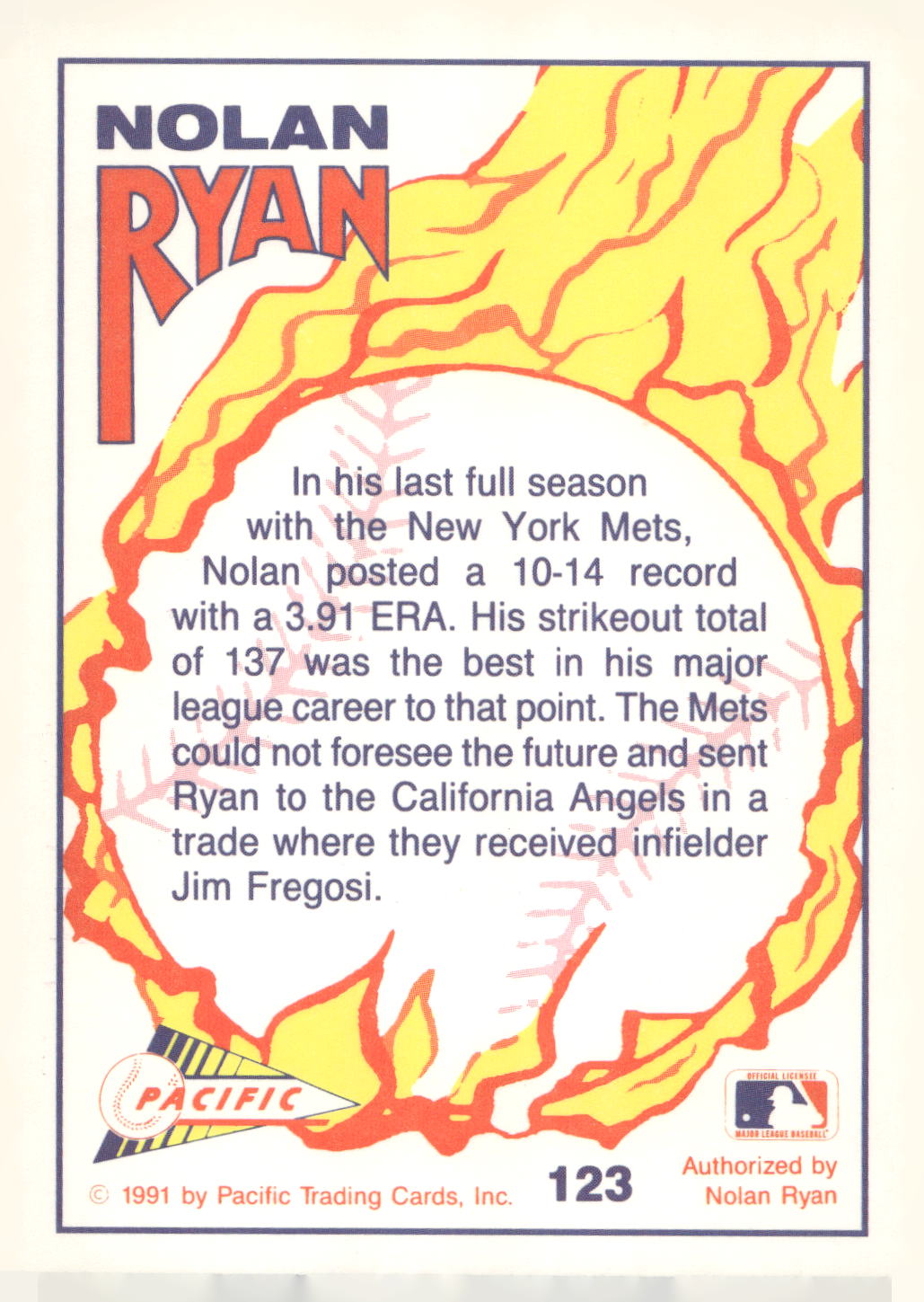1992 Pacific Nolan Ryan Texas Express II #123 Nolan Ryan