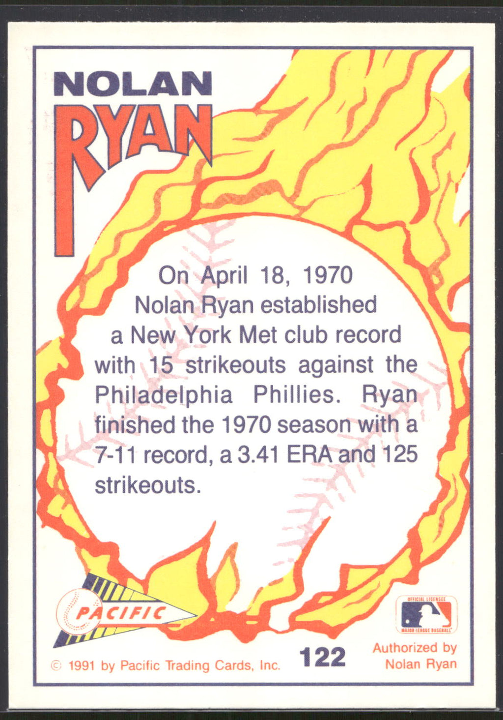 1992 Pacific Nolan Ryan Texas Express II #122 Nolan Ryan