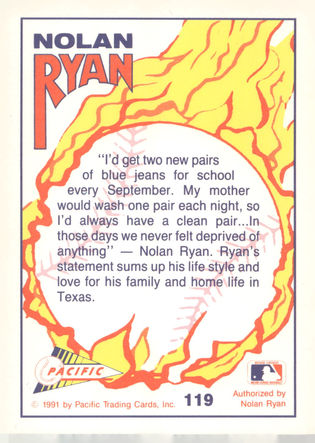 1992 Pacific Nolan Ryan Texas Express II #119 Nolan Ryan