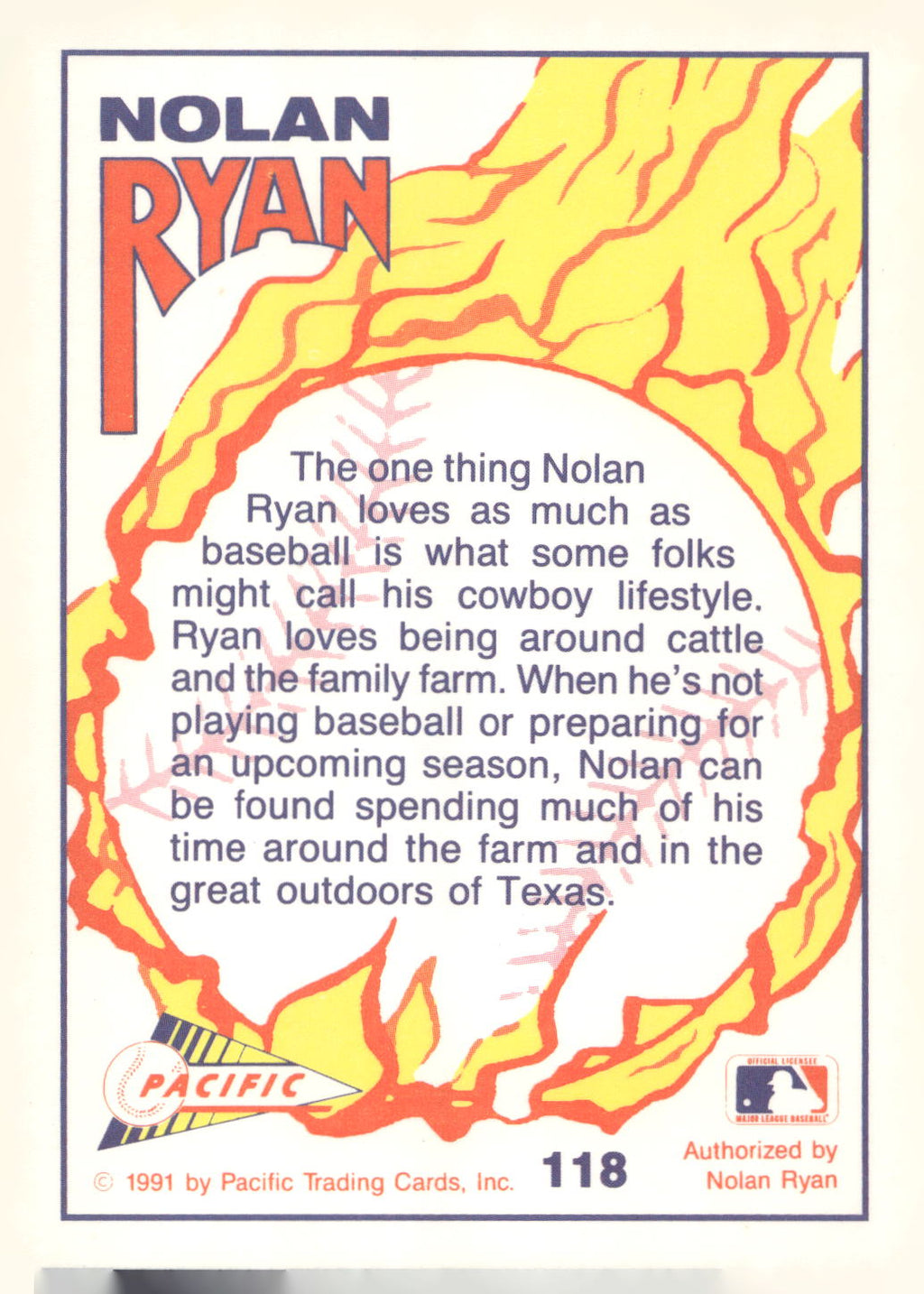 1992 Pacific Nolan Ryan Texas Express II #118 Nolan Ryan