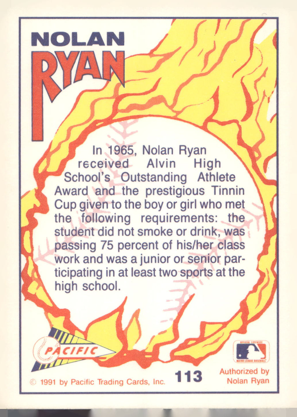 1992 Pacific Nolan Ryan Texas Express II #113 Nolan Ryan